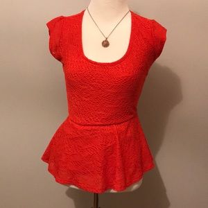 Red peplum top